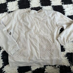 crochet pocket zara crewneck